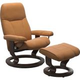 Stressless® Relaxsessel »Consul«, (Set, Relaxsessel mit Hocker), mit Hocker, mit Classic Base, Größe L, Gestell Wenge