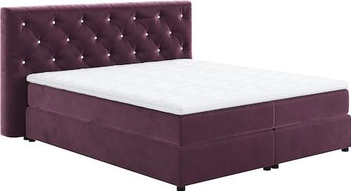 COTTA Boxspringbett »Castle«, mit Strasssteinen im Kopfteil, inkl. Topper