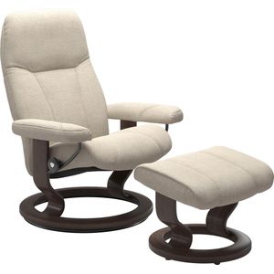 Stressless® Relaxsessel »Consul«, (Set, Relaxsessel mit Hocker), mit Hocker, mit Classic Base, Größe M, Gestell Wenge