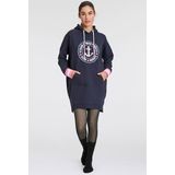 Zwillingsherz Sweatkleid »""Zuhause am Strand""«, mit Kapuze, Taschen, Front und Backmotiv und Bündchen mit Neonstreifen