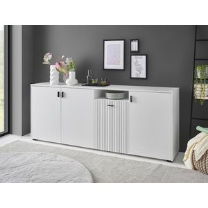 INOSIGN Sideboard »Hudson«, in moderner Trendfarbe, Griffe aus Metall (Schwarz), Breite 200 cm
