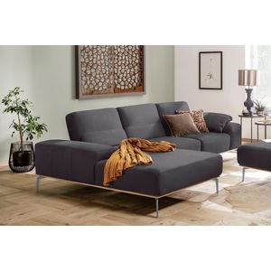 W.SCHILLIG Ecksofa »run, Designsofa mit tollem Sitzkomfort, bequem, L-Form«, mit elegantem Holzsockel, Füße in Silber matt, Breite 299 cm