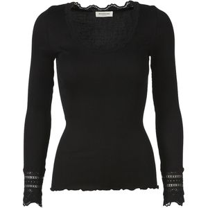 rosemunde Langarmshirt »Benita Silk Blouse«, Vintage-Spitzenbesatz am Ausschnitt, elastische Spitze an den Ärmeln