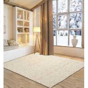 my home Wollteppich »Pirker«, rechteckig, 12 mm Höhe, Wendeteppich, meliert, reine Wolle, handgewebt, Scandi, Wohnzimmer