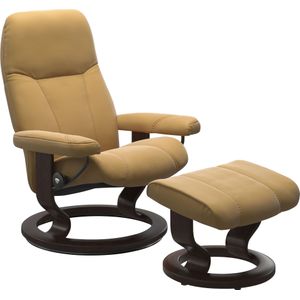 Stressless® Relaxsessel »Consul«, (Set, Relaxsessel mit Hocker), mit Hocker, mit Classic Base, Größe M, Gestell Braun