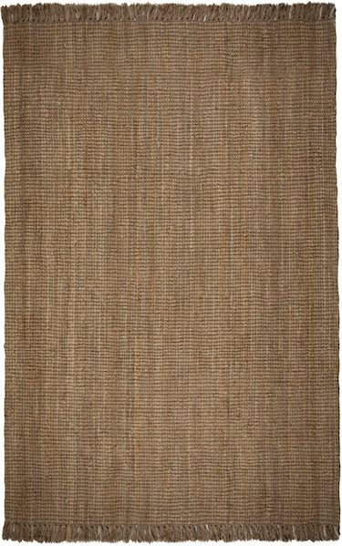 FLAIR RUGS Teppich »Jute Boucle«, rechteckig, 7 mm Höhe, aus 100% Jute, mit Fransen, aus Naturfasern