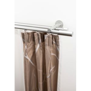 GARESA Gardinenstange »EASY«, 2 läufig-läufig, Wunschmaßlänge, Vorhanggarnitur-Innenlauf, verlängerbar, Wandmontage, Aluminium