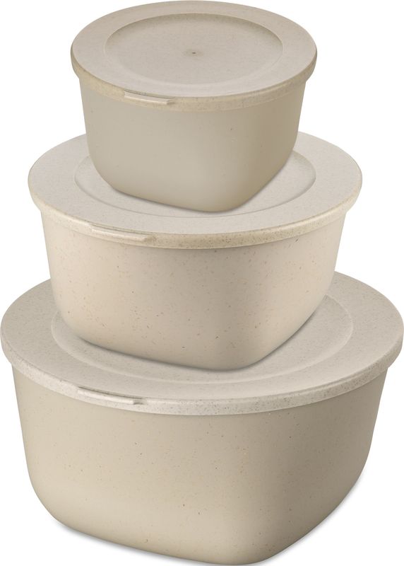 KOZIOL Frischhaltedose »CONNECT BOX SET STOCKHOLM«, (Set, 3 tlg., 3er-Set), spülmaschinengeeignet+Mikrowellen-,melaminfrei, 1, 2, 4 Liter