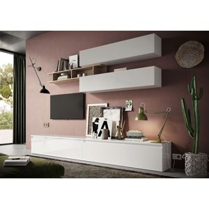 INOSIGN Wohnwand »INFINITY, 5tlg. Breite 276 cm, Höhe variabel, Schrankwand, Anbauwand«, (2x Lowboard, 2x Hängeschrank, Wandregal)