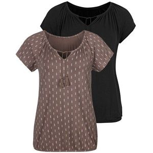 Vivance Kurzarmshirt »mit leicht gerafftem Ausschnitt«, (2er-Pack), aus weichem Viskose-Stretch