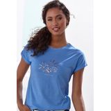 Vivance T-Shirt »mit goldenfarben schimmerndem Folienprint«, aus weicher Baumwoll-Qualität