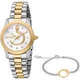 Just Cavalli Time Quarzuhr »Snake«, (Set, 2 tlg., mit passendem Schmuckarmband), Armbanduhr, Damenuhr, Edelstahlarmband, Ideal auch als Geschenk