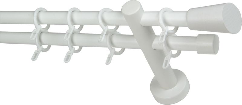 GARESA Gardinenstange »CLASSICO MOLIS«, 2 läufig-läufig, Wunschmaßlänge, Vorhanggarnitur, verlängerbar, Wandmontage, Keil, mit Ringe und Haken