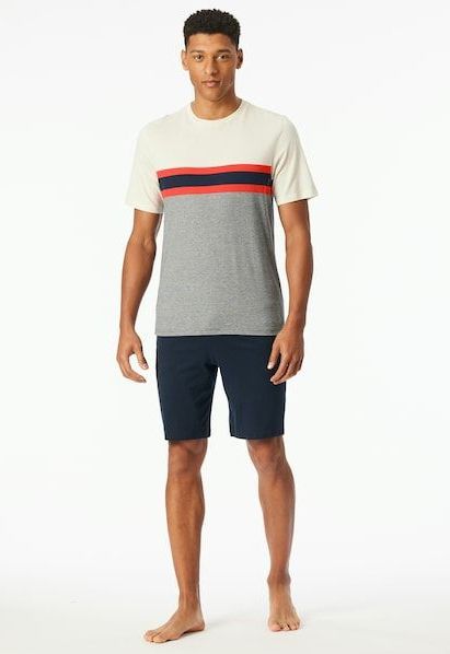 Schiesser Shorty »""Casual Nightwear""«, (2 tlg.), Shorts in Uni mit Bindeband am Bund