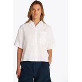 Tommy Hilfiger Kurzarmshirt »ESS LINEN RELAXED S/S SHIRT«, mit Brusttasche, Logostickerei,kühlendes Premium Leinen