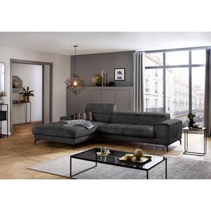 W.SCHILLIG Ecksofa »piedroo, Designsofa mit tollem Sitzkomfort, L-Form«, Kopfteilverstellung, wahlweise mit Sitztiefenverstellung, Breite 303cm