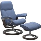 Stressless® Relaxsessel »Consul«, (Set, Relaxsessel mit Hocker), mit Hocker, mit Signature Base, Größe S, Gestell Wenge