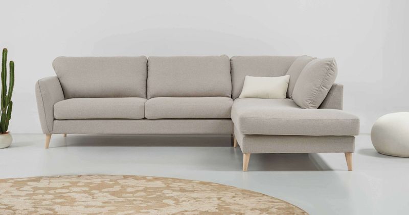 Home affaire Ecksofa »MARSEILLE 278/202 cm, L-Form, Ottom. rechts/links«, Massivholzbeine aus Eiche, in verschieden Bezügen und Farbvarianten
