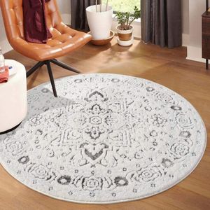 Carpet City Teppich »LOUNGE 0638«, rund, 15 mm Höhe, Kurzflor-Teppich Modern, Hoch-Tief-Struktur, Wohnzimmer, Schlafzimmer