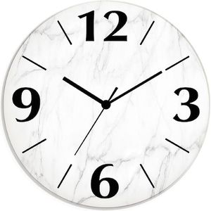 Artland Wanduhr »Weiße Marmor Textur«, wahlweise mit Quarz- oder Funkuhrwerk, lautlos ohne Tickgeräusche