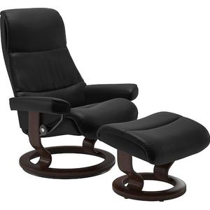 Stressless® Relaxsessel »View«, (Set, Relaxsessel mit Hocker), mit Classic Base, Größe S,Gestell Braun