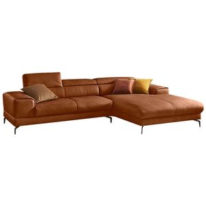 W.SCHILLIG Ecksofa »piedroo, Designsofa mit tollem Sitzkomfort, elegant und bequem, L-Form«, Kopfteilverstellung, wahlweise mit Sitztiefenverstellung, Breite 303cm