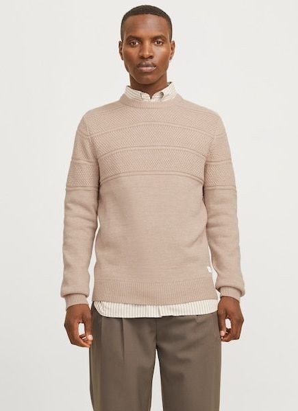 Jack & Jones Rundhalspullover »JJJERRY KNIT CREW NECK AW24«, mit Struktur