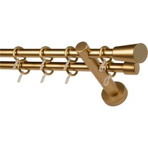GARESA Gardinenstange »CLASSICO MOLIS«, 2 läufig-läufig, Wunschmaßlänge, Vorhanggarnitur, verlängerbar, Wandmontage, Keil, mit Ringe und Haken
