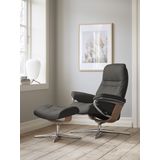 Stressless® Relaxsessel »Sunrise«, (Set, Relaxsessel mit Hocker), mit Hocker, mit Cross Base, Größe S, M & L, Holzakzent Eiche