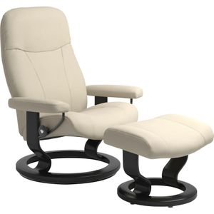 Stressless® Relaxsessel »Garda«, (Set, Relaxsessel mit Hocker), mit Hocker, mit Classic Base, Größe M, Gestell Schwarz