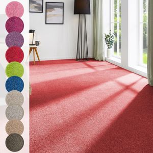 Andiamo Teppichboden »Ines, Kräuselvelours, Made in Netherlands«, rechteckig, 8,5 mm Höhe, Uni Farben, Breite 400 cm, strapazierfähig & pflegeleicht
