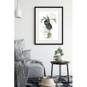 queence Bild »Buchstabe mit Blumen«, T-Buchstaben-Pflanzen-Pflanzenbilder, (1 St.), HD Premium Poster-Druck inkl. Holzrahmen