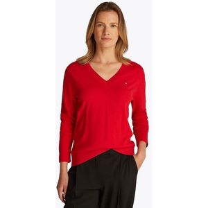Tommy Hilfiger V-Ausschnitt-Pullover, mit Logo-Stickerei