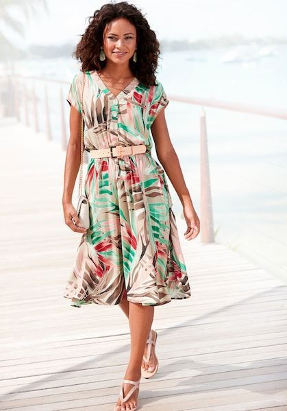 Vivance Midikleid, mit Alloverdruck, Sommerkleid, weiche Viskose, Druckkleid