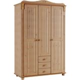 Home affaire Kleiderschrank »Adele«, (4 Breiten: 92/130/169/207 H/T ca. 191/54 cm), aus massiver Kiefer,Spiegel beim 4-und 5-trg.Schrank, Innenausstattung