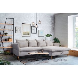 exxpo - sofa fashion Ecksofa »WALPY, elegant und modern, hoher Sitzkomfort, schmale Armlehnen«, L-Form, wahlweise mit Bettfunktion und Bettkasten, in Cord