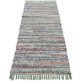 carpetfine Teppich »Kelim Chindi, Wendeteppich«, rechteckig, 6 mm Höhe, handgewebt, Fleckerlteppich mit Fransen, auch vielen in Läufergrößen