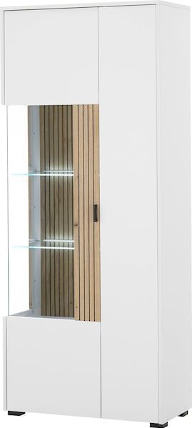INOSIGN Vitrine »Hudson, Stauraumvitrine«, in moderner Trendfarbe, Griffe aus Metall (Schwarz), Höhe 180 cm
