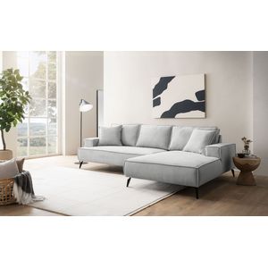 andas Ecksofa »TVINNU, L-Form in Cord, Sofa«, wahlweise Recamiere rechts/links, schwarze Füße, bequemer Sitzkomfort