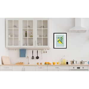 queence Bild »Lemon«, Obst-Obst Bilder-Schriftzug-Figuren-Abstrakt, (1 St.), HD Premium Poster-Druck inkl. Holzrahmen
