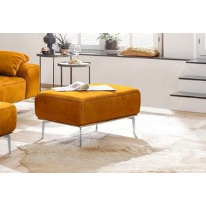 W.SCHILLIG Polsterhocker »run«, mit elegantem Holzsockel, Füße in Chrom glänzend, Breite 75 cm