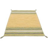 carpetfine Teppich »Kelim Azizi«, rechteckig, 5 mm Höhe, Baumwolle, Wendeteppich mit Fransen, Wohnzimmer