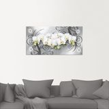 Artland Wandbild »weiße Orchideen auf Ornamenten«, Blumenbilder, (1 St.), als Alubild, Outdoorbild, Leinwandbild, Poster, Wandaufkleber