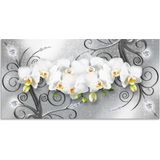 Artland Wandbild »weiße Orchideen auf Ornamenten«, Blumenbilder, (1 St.), als Alubild, Outdoorbild, Leinwandbild, Poster, Wandaufkleber