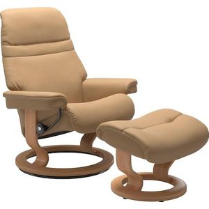 Stressless® Relaxsessel »Sunrise«, (Set, Relaxsessel mit Hocker), mit Classic Base, Größe M, Gestell Eiche