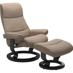 Stressless® Relaxsessel »View«, (Set, Relaxsessel mit Hocker), mit Classic Base, Größe M,Gestell Schwarz