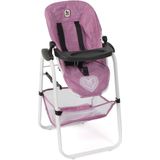 CHIC2000 Puppenhochstuhl »Jeans Pink«, mit abnehmbarem Tablett