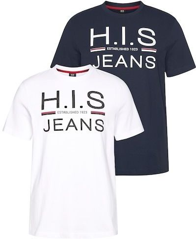 H.I.S Rundhalsshirt, (Packung, 2er-Pack), schmal geschnitten, bedrucktes Design, Rundhals, aus Baumwolle