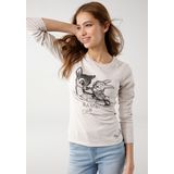 KangaROOS Langarmshirt »Bambi & Klopfer«, Langarm, sehr figurbetont, unifarben, Rundhalsausschnitt