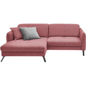 set one by Musterring Ecksofa »SO 4400 V«, wahlweise mit motorischer Bettfunktion & Kopfverstellung, Fuß schwarz